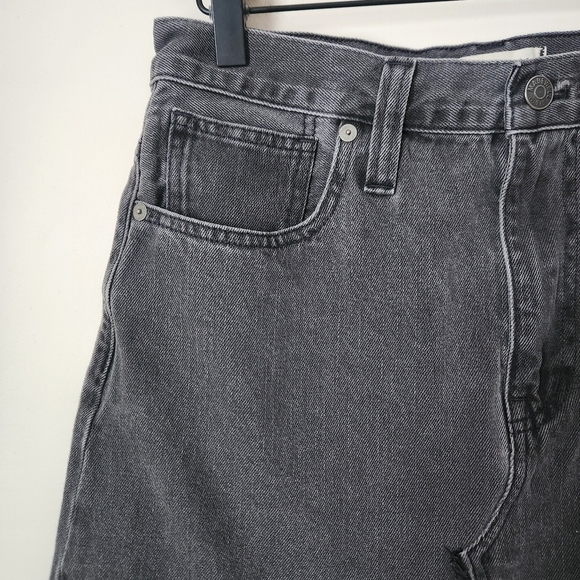 Madewell | Rigid Denim A-Line Mini Skirt in Lunar Wash Cutout Edition - Size 28 - Picture 4 of 10
